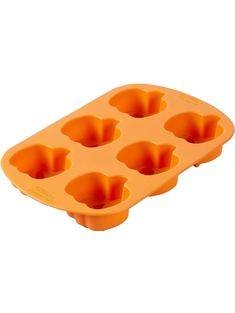 2 sets Wilton Orange Pumpkin Face Silicone Mold - 6 Cavity